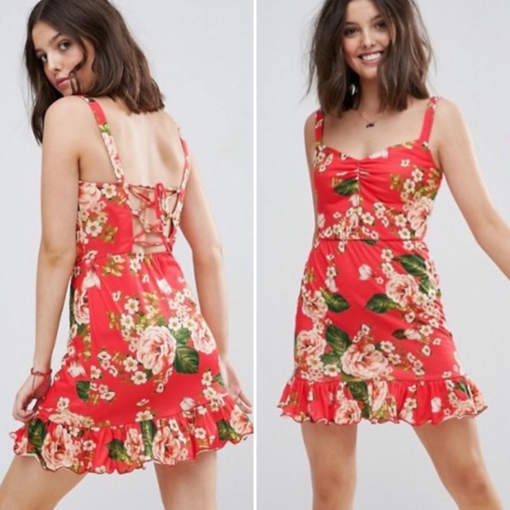 NWOT ASOS Sleeveless V Neck Floral Dress Size 6